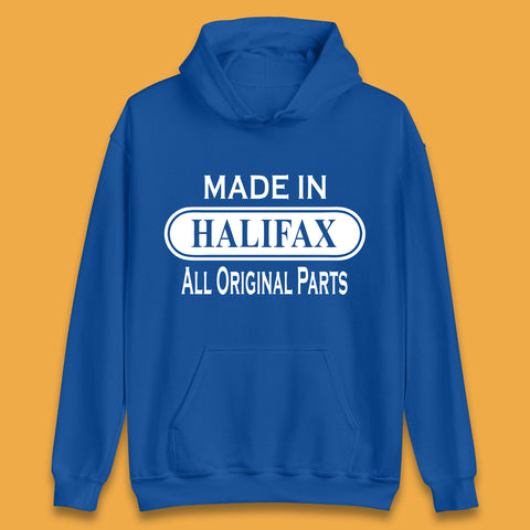 Made In Halifax All Original Parts Vintage Retro Birthday Town in  West Yorkshire, England Gift Unisex Hoodie