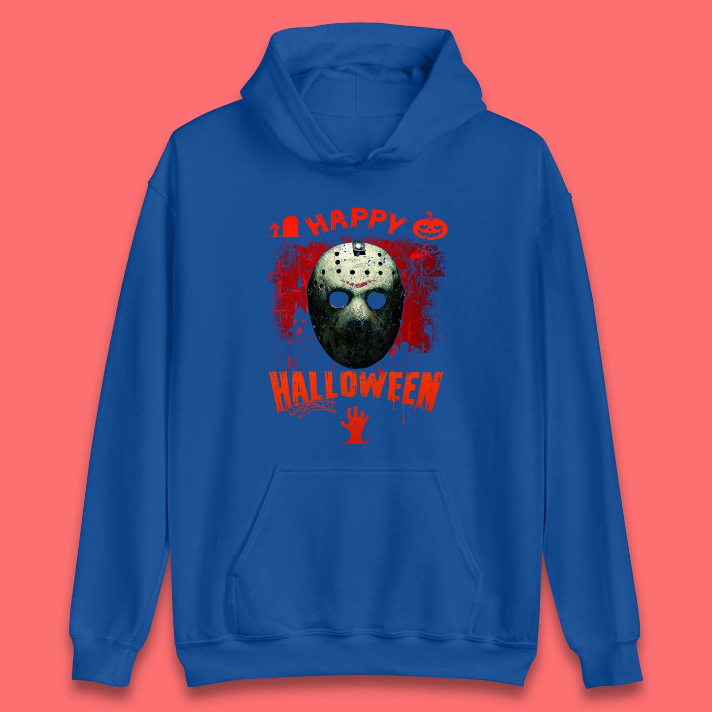 Happy Halloween Jason Voorhees Face Mask Halloween Friday The 13th Horror Movie Unisex Hoodie
