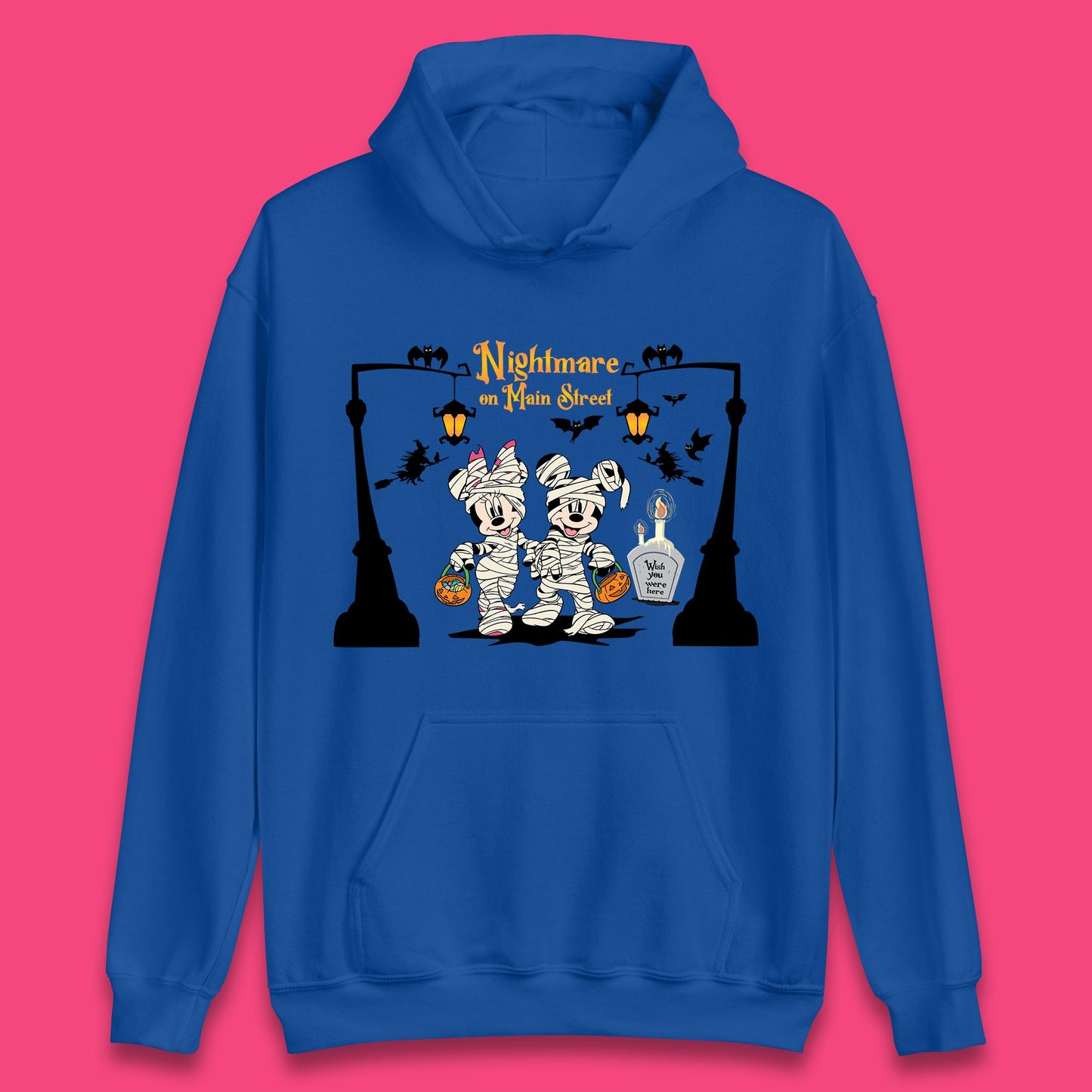 Nightmare On Main Street Disney Halloween Mickey Minnie Mouse Mummy Disneyland Trip Unisex Hoodie