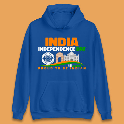 India Independence Day 15th August Proud To Be Indian Famous Monuments Of India Unisex Hoodie