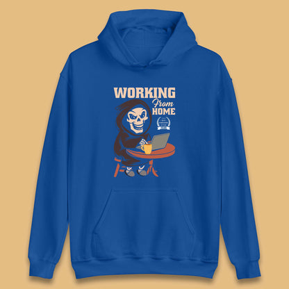 Working From Home Best Employee Of The Year Funny Death Halloween Unisex Hoodie
