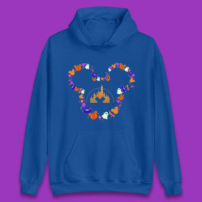 Disney Halloween Mickey Mouse Head Disney Castle Halloween Elements Horror Scary Unisex Hoodie