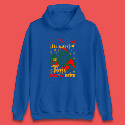 santa drinking beer hoodie
