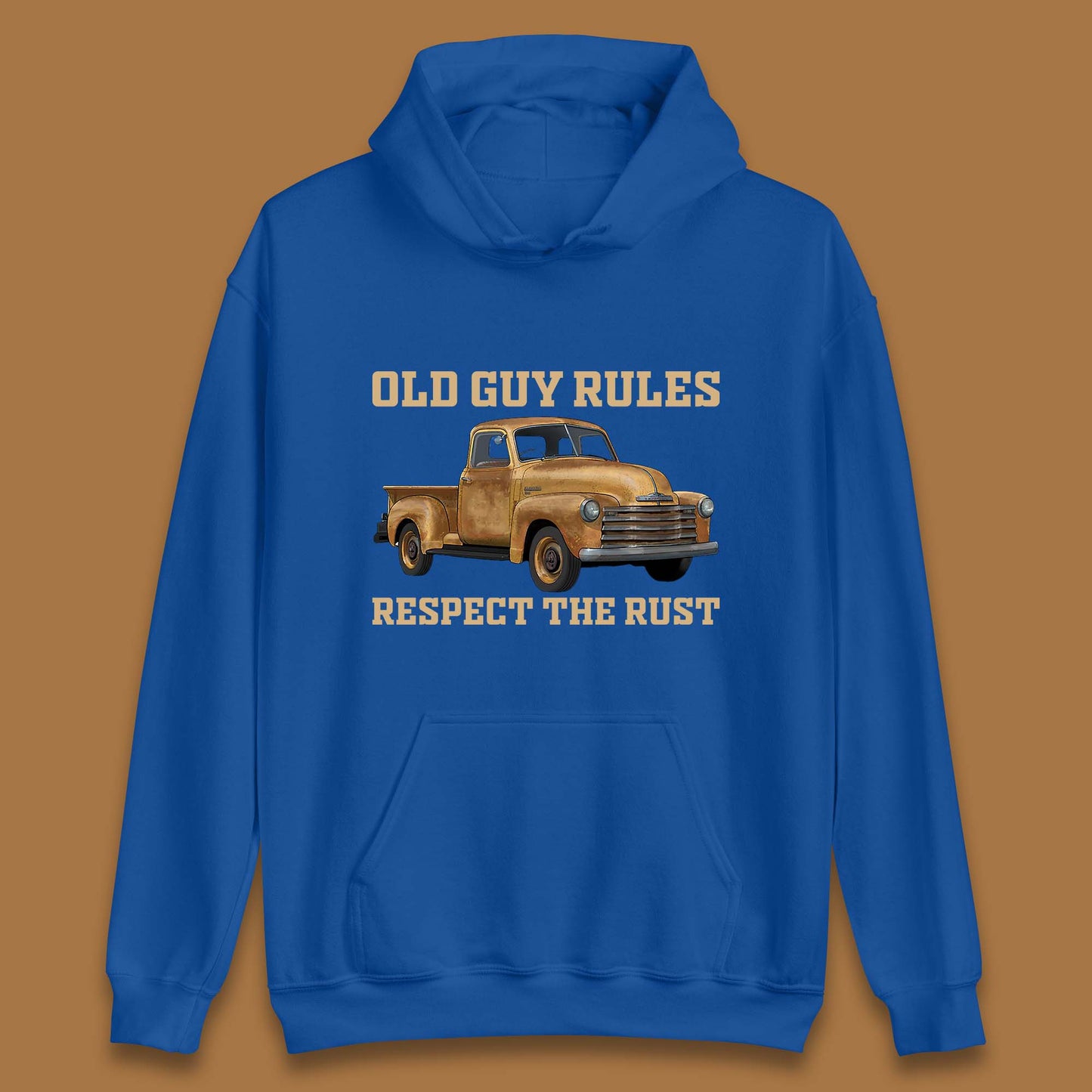 Old Guy Rules Respect The Rust Truck Classic Antique Truck Enthusiasts Unisex Hoodie