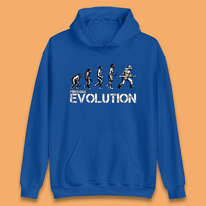 Fireman Evolution Funny Fire Brigade Service Firefighter Unisex Hoodie