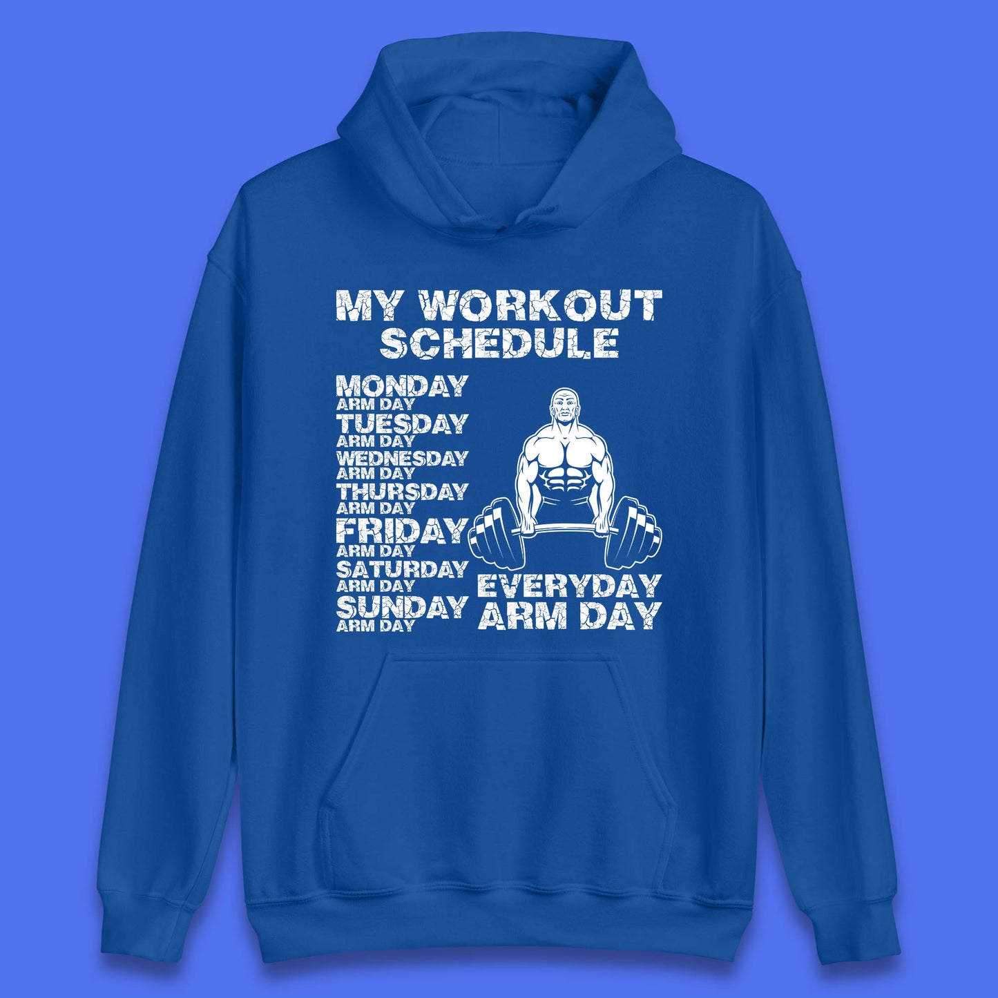 My Workout Schedule Everyday Arm Day Daily Routine  Arm Gym Workout Everyday Of Week Arm Day Fitness Unisex Hoodie
