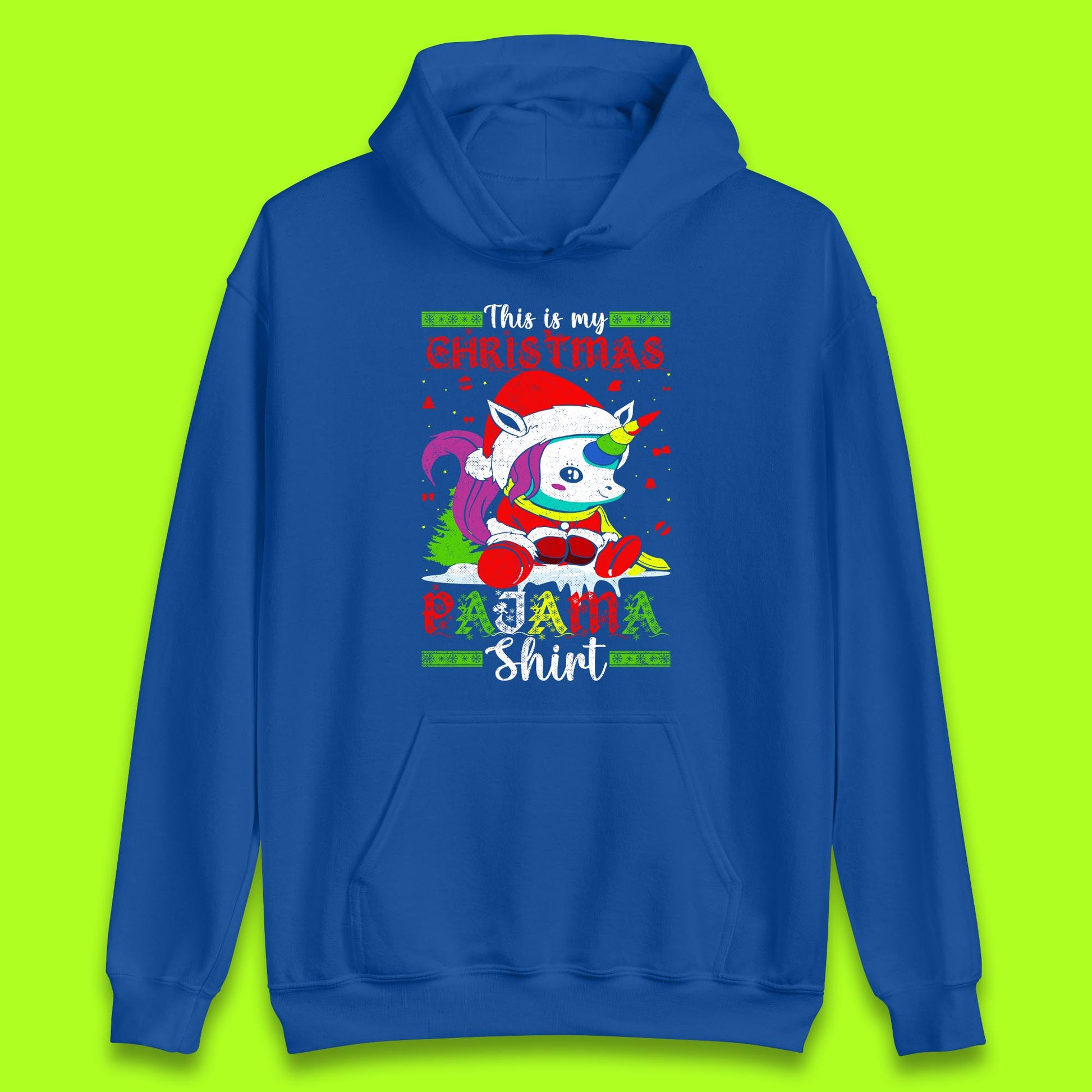 christmas unicorn santa costume hoodie