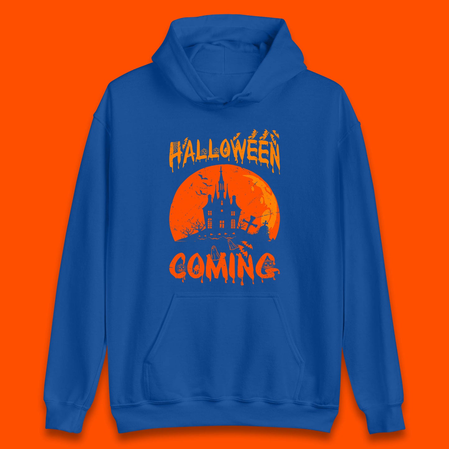Halloween Coming Horror Scary Ghost Haunted House Spooky Season Unisex Hoodie