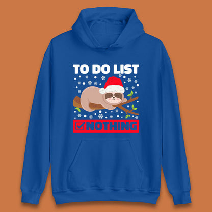 Lazy Sloth To Do List Christmas Unisex Hoodie