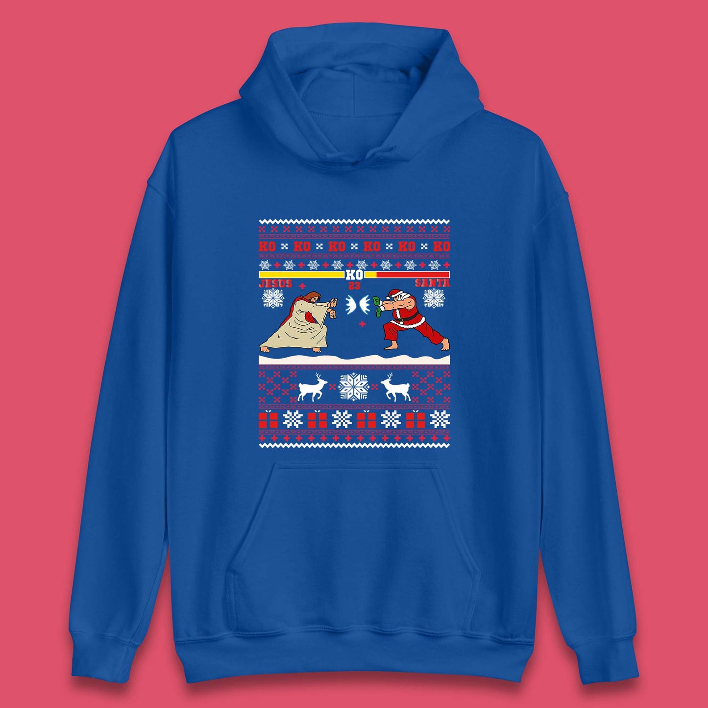 Jesus Vs Santa KO Christmas Unisex Hoodie