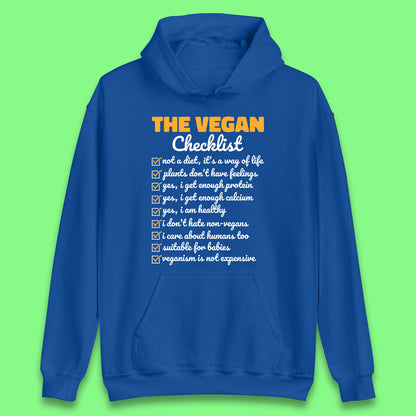 The Vegan Checklist Vegan Activism Funny Pro Vegetarian Checklist Unisex Hoodie