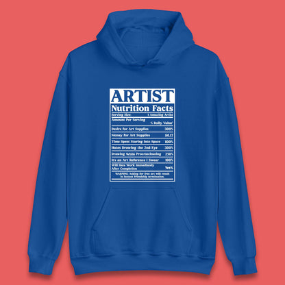 Artist Nutrition Facts Unisex Hoodie