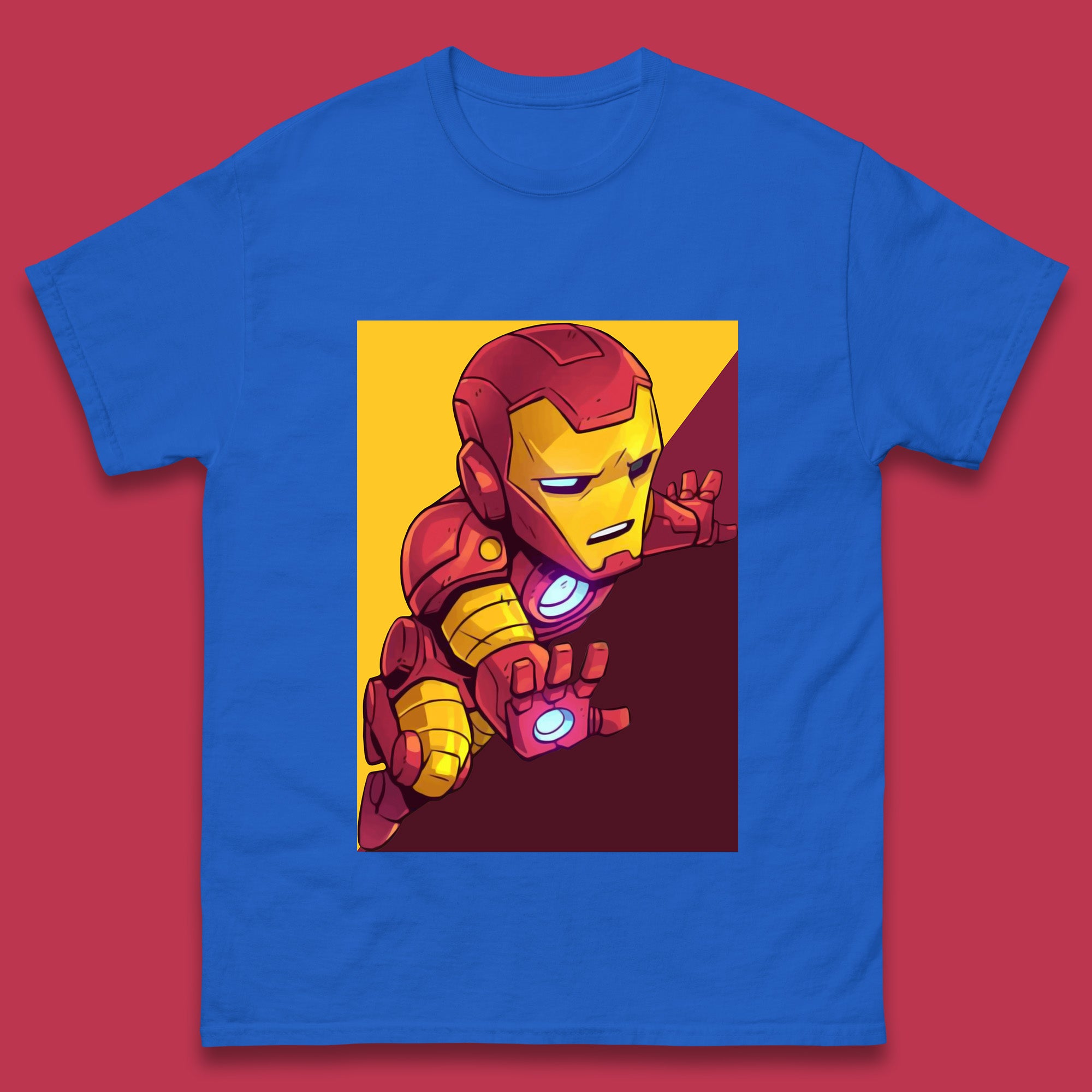 Flying Chibi Iron Man Superhero Marvel Avengers Comic Book Character Iron-Man Marvel Comics Mens Tee Top