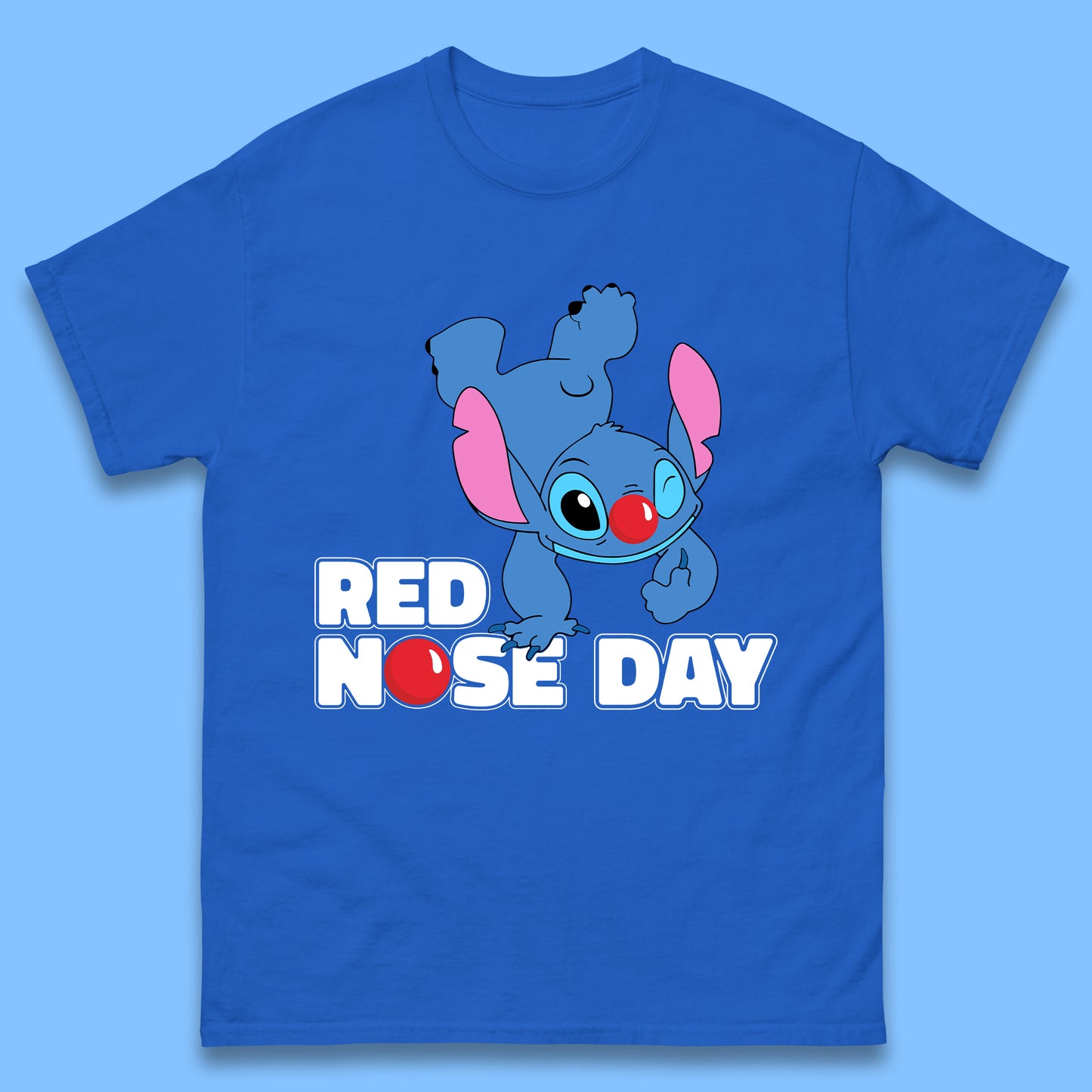Stitch Red Nose Day Mens T-Shirt