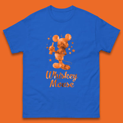 Whiskey Mouse Mickey Minnie Mouse Cartoon Character Holding Beer Bottle Disneyland Whiskey Lovers Mens Tee Top