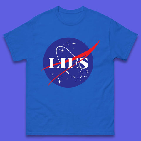 NASA Lies Logo Parody Mens T-Shirt