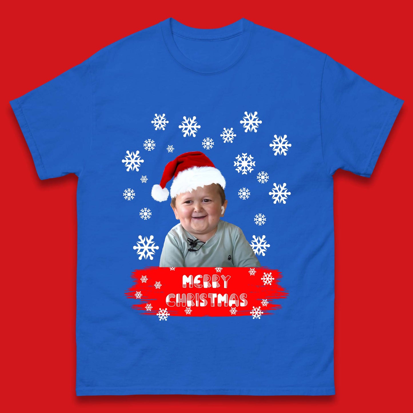 Merry Christmas Hasbulla Snowflakes Mens T-Shirt