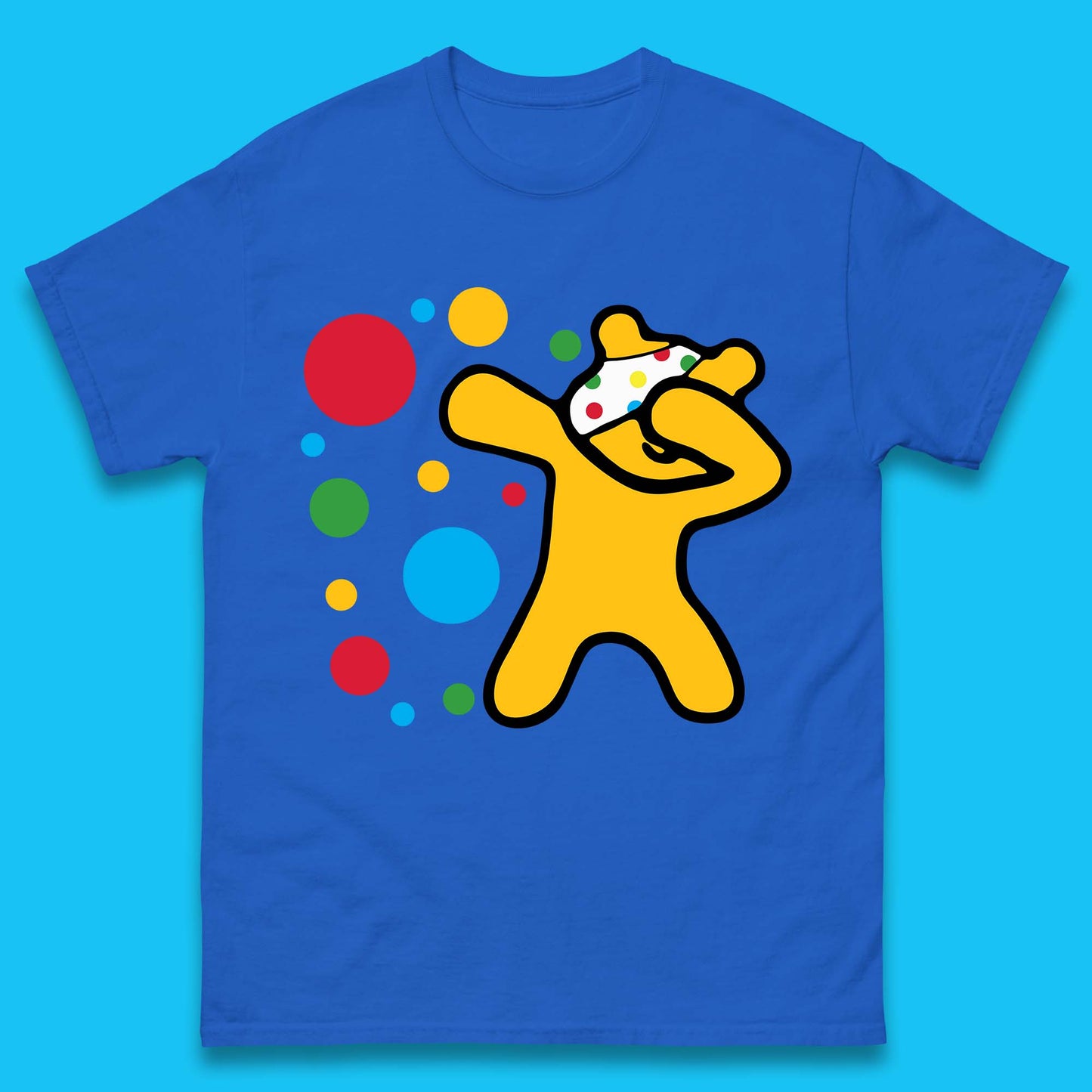 Dabbing Spotty Pudsey Bear Children In Need Dab Dance Spotty Day Donation Mens Tee Top