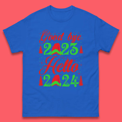 Good Bye 2023 Hello 2024 Merry Christmas Happy New Year Xmas Festive Celebration Mens Tee Top
