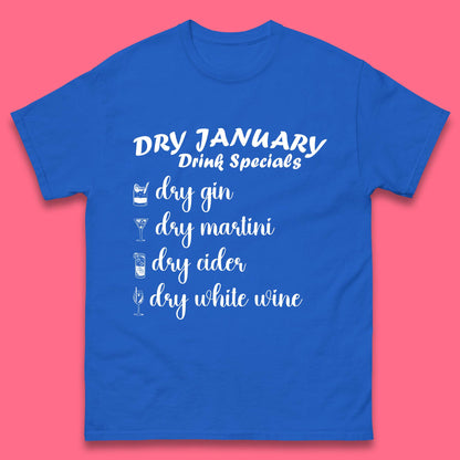 Dry January Drink Menu Mens T-Shirt