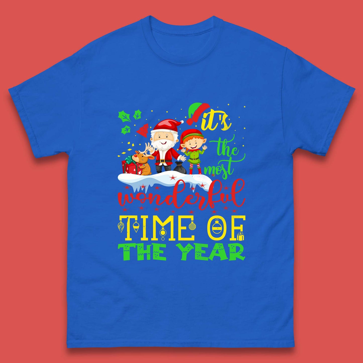 santa reindeer and elf t shirt
