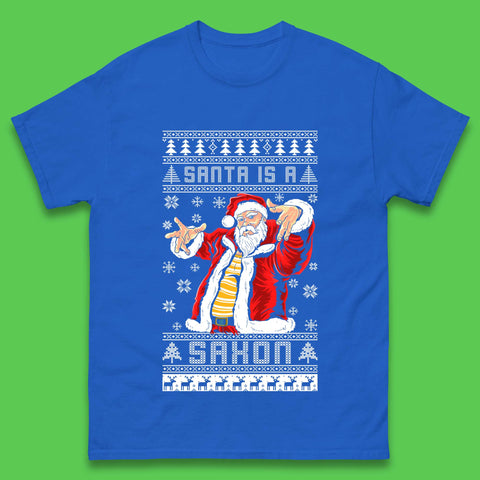 Santa is A Saxon Christmas Mens T-Shirt