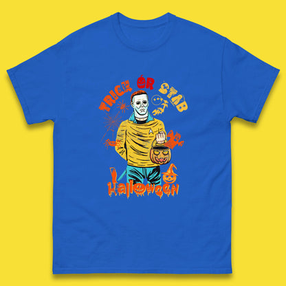 Trick Or Stab Halloween Michael Myers Stab Trek Trick Or Treat Mens Tee Top