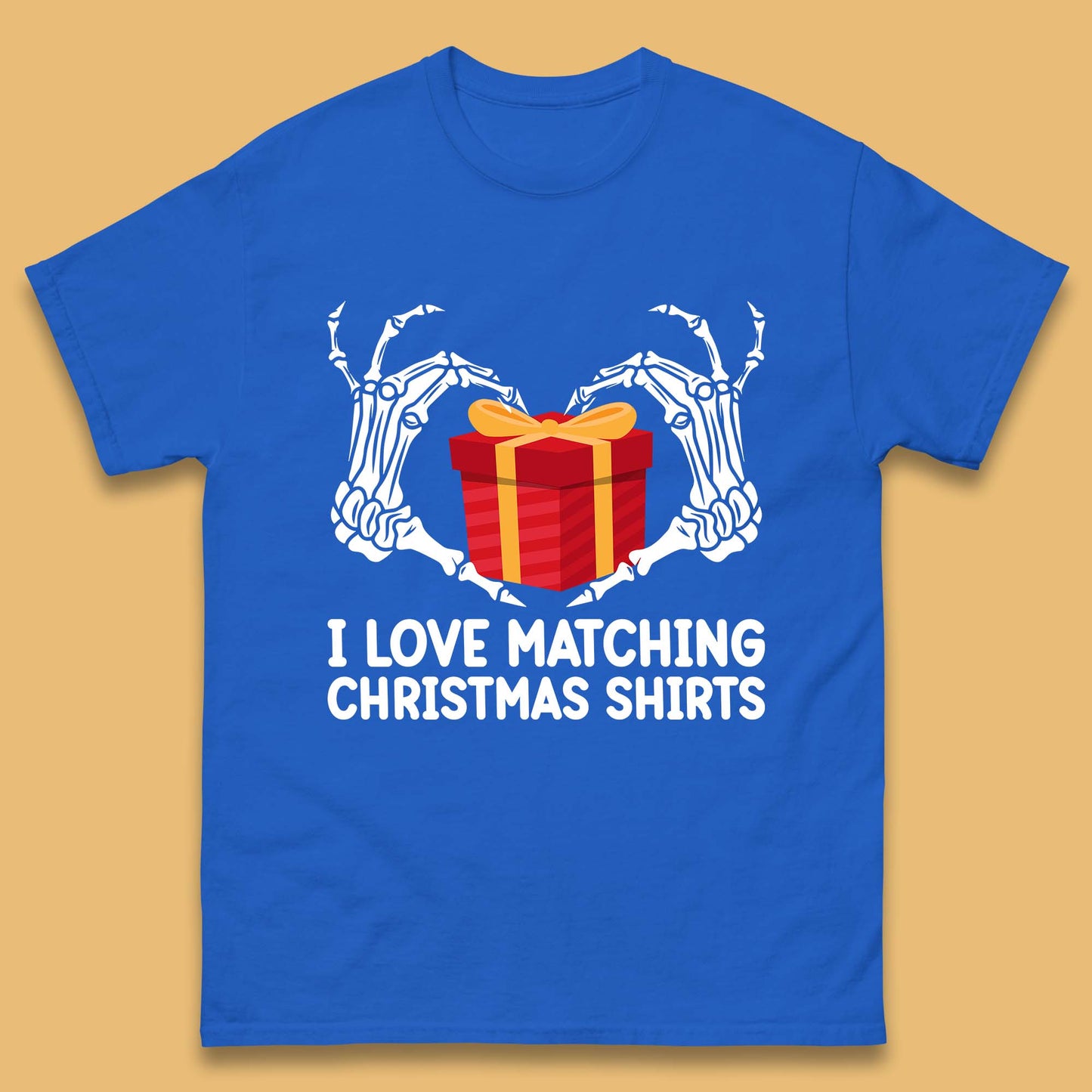 skeleton hands gift box christmas t shirt
