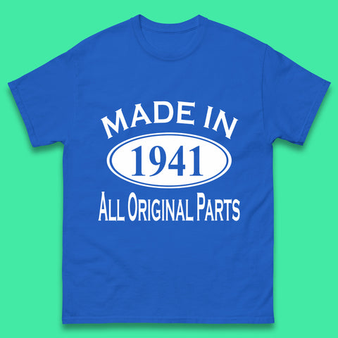 Made In 1941 All Original Parts Vintage Retro 82nd Birthday Funny 82 Years Old Birthday Gift Mens Tee Top