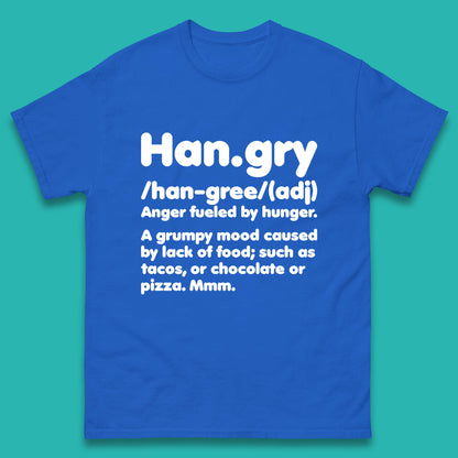Hangry Definition Anger Fuled By Hunger Funny Kitchen Quote Mens Tee Top