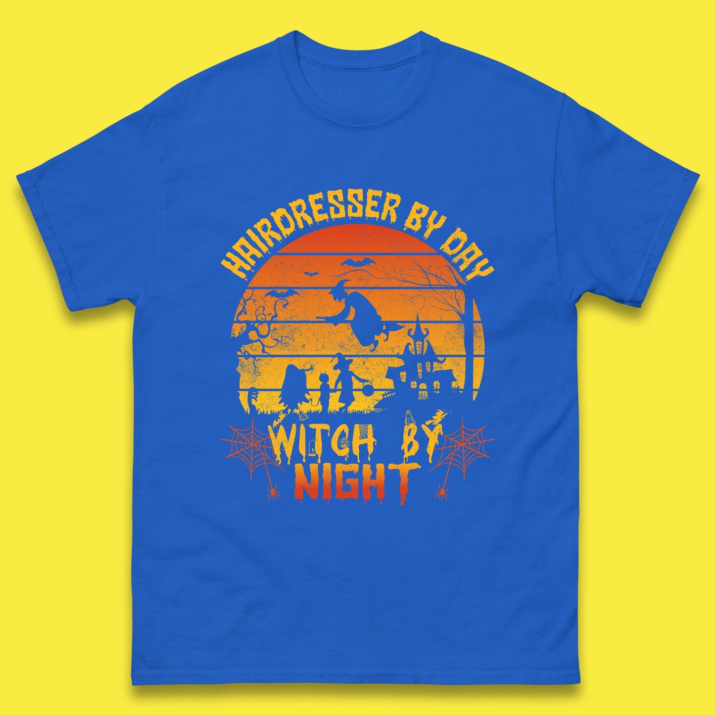 Hairdresser By Day Witch By Night Funny Halloween Hairstylist Spooky Witch Mens Tee Top