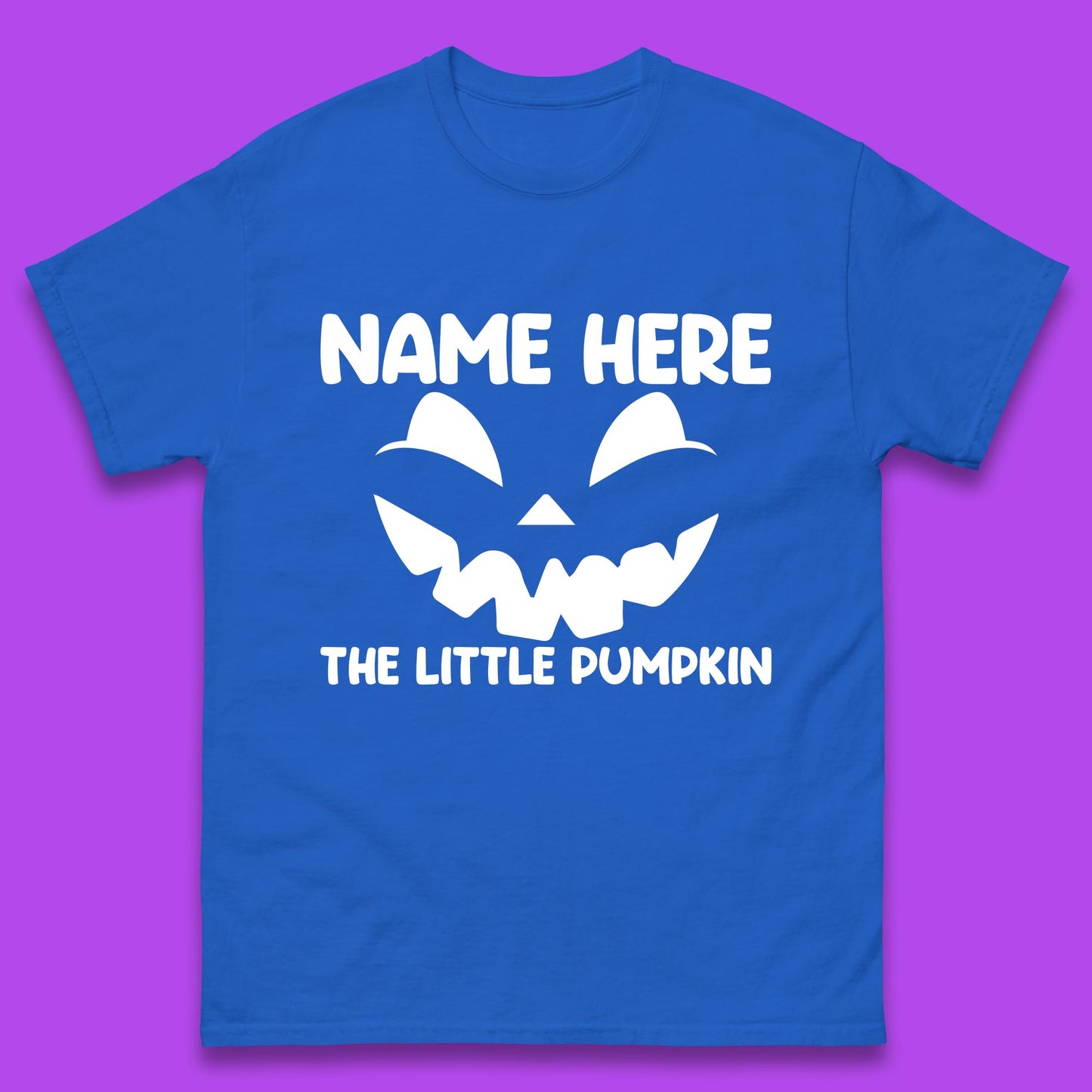 Personalised Your Name Here The Little Pumpkin Jack O Lantern Scary Spooky Face Mens Tee Top