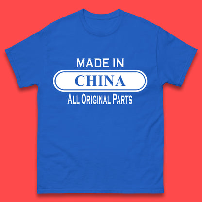 Made In China All Original Parts Vintage Retro Birthday Chinatown City of Westminster, London Gift Mens Tee Top