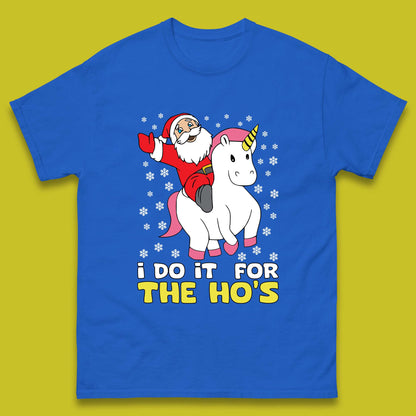 santa riding unicorn t shirt
