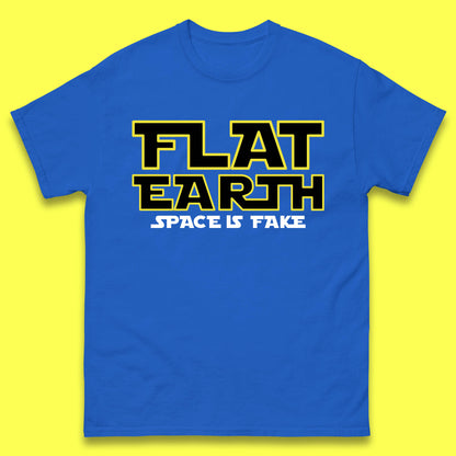 Flat Earth Space Is Fake Funny Conspiracy The Force Awakens Inspired NASA Lies Star Wars Inspired Mens Tee Top