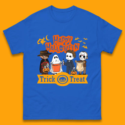 Happy Halloween Trick Or Treat Chibi Horror Movie Characters Killer Mens Tee Top