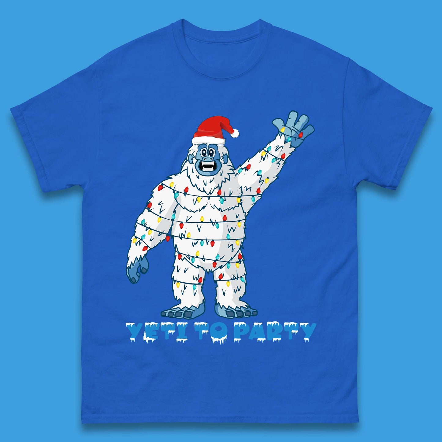 Yeti To Party Christmas Mens T-Shirt