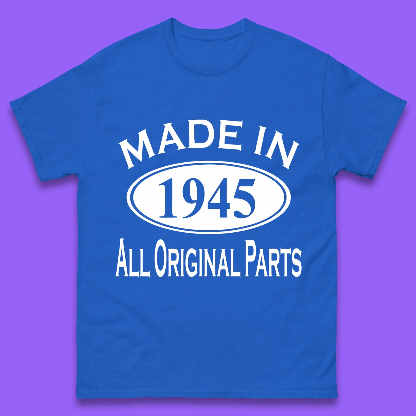 Made In 1945 All Original Parts Vintage Retro 78th Birthday Funny 78 Years Old Birthday Gift Mens Tee Top