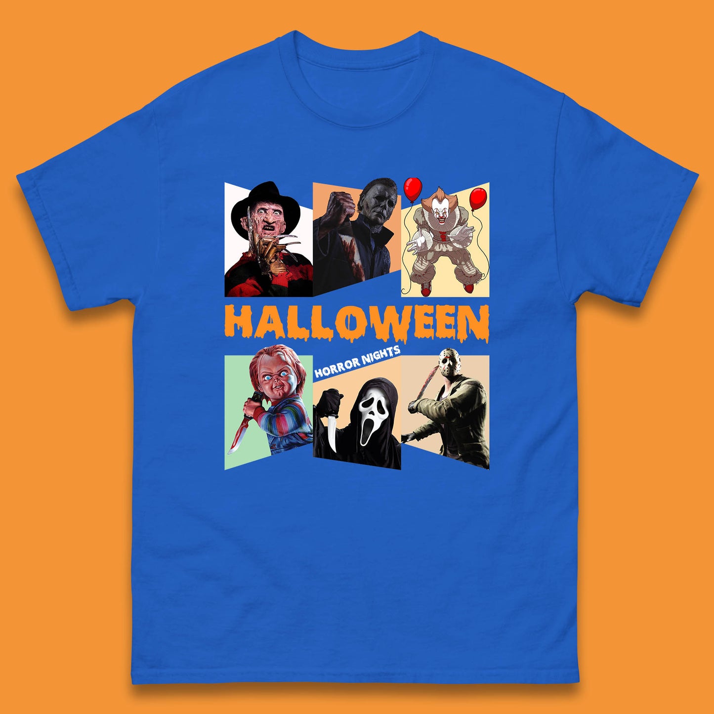 Halloween Horror Nights Horror Movie Characters Halloween Villians Serial Killers Mens Tee Top