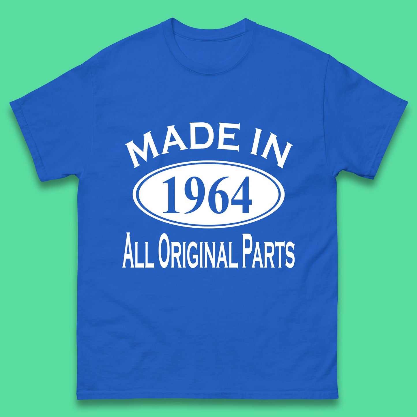 Made In 1964 All Original Parts Vintage Retro 59th Birthday Funny 59 Years Old Birthday Gift Mens Tee Top