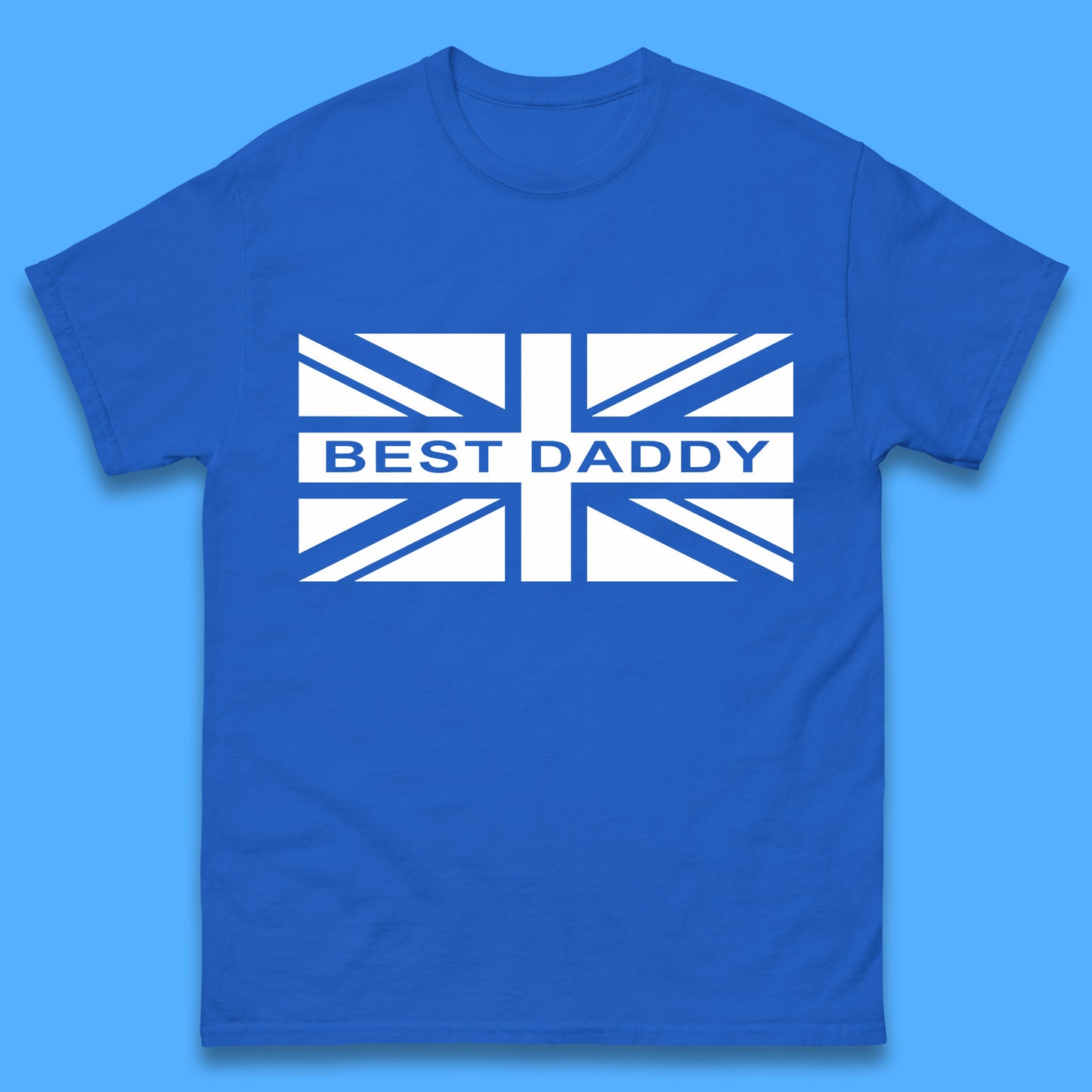 Best Daddy Vintage Union Jack Great Britain United Kingdom England Flag Patriotic Dad Father's Day Mens Tee Top