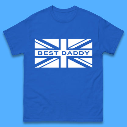 Best Daddy Vintage Union Jack Great Britain United Kingdom England Flag Patriotic Dad Father's Day Mens Tee Top