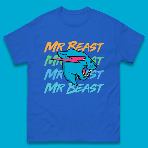Mr Beast Lightning Panther Logo Youtuber Merch Gaming Mens Tee Top