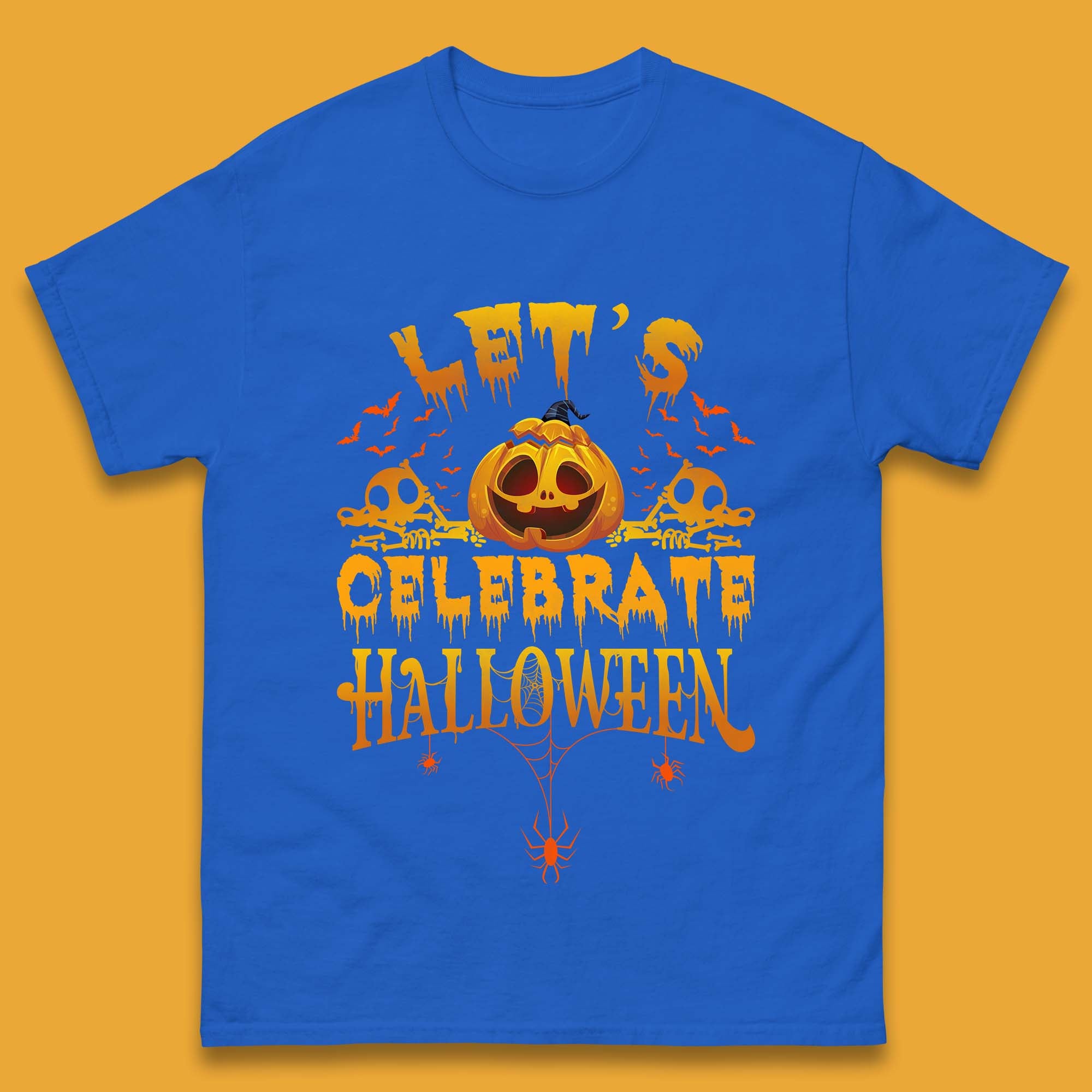 Let's Celebrate Halloween Horror Evil Pumpkin Scary Spooky Mens Tee Top