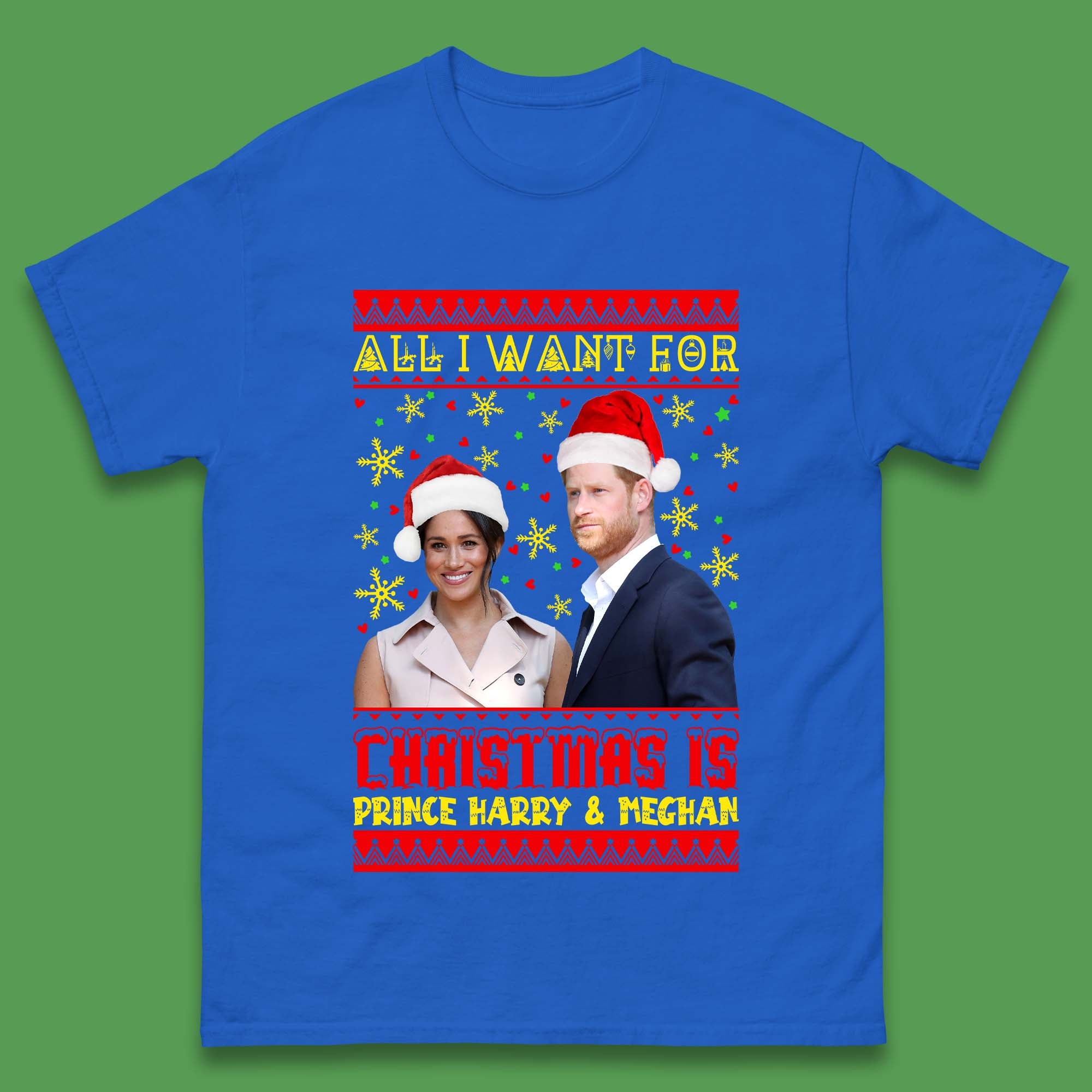Prince Harry & Meghan Christmas Mens T-Shirt