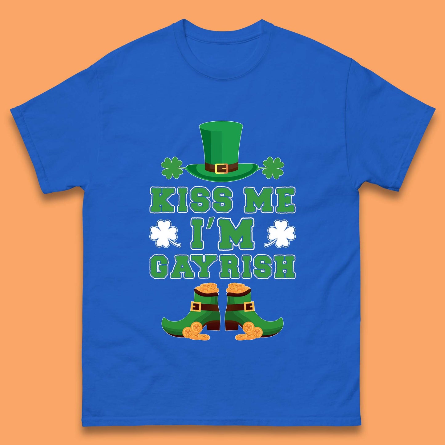 Kiss Me I'm Gayrish Mens T-Shirt
