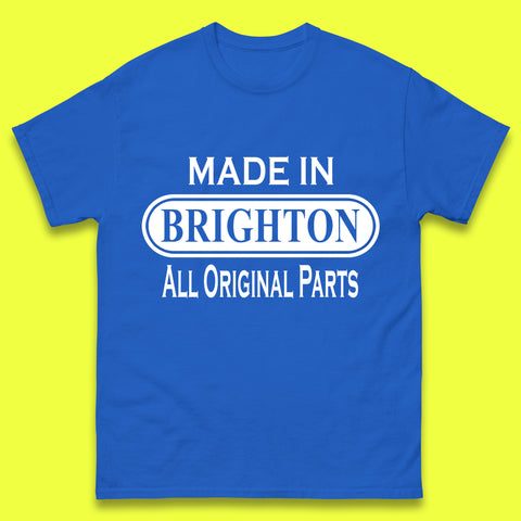 Made In Brighton All Original Parts Vintage Retro Birthday England Seaside Resort Gift Mens Tee Top