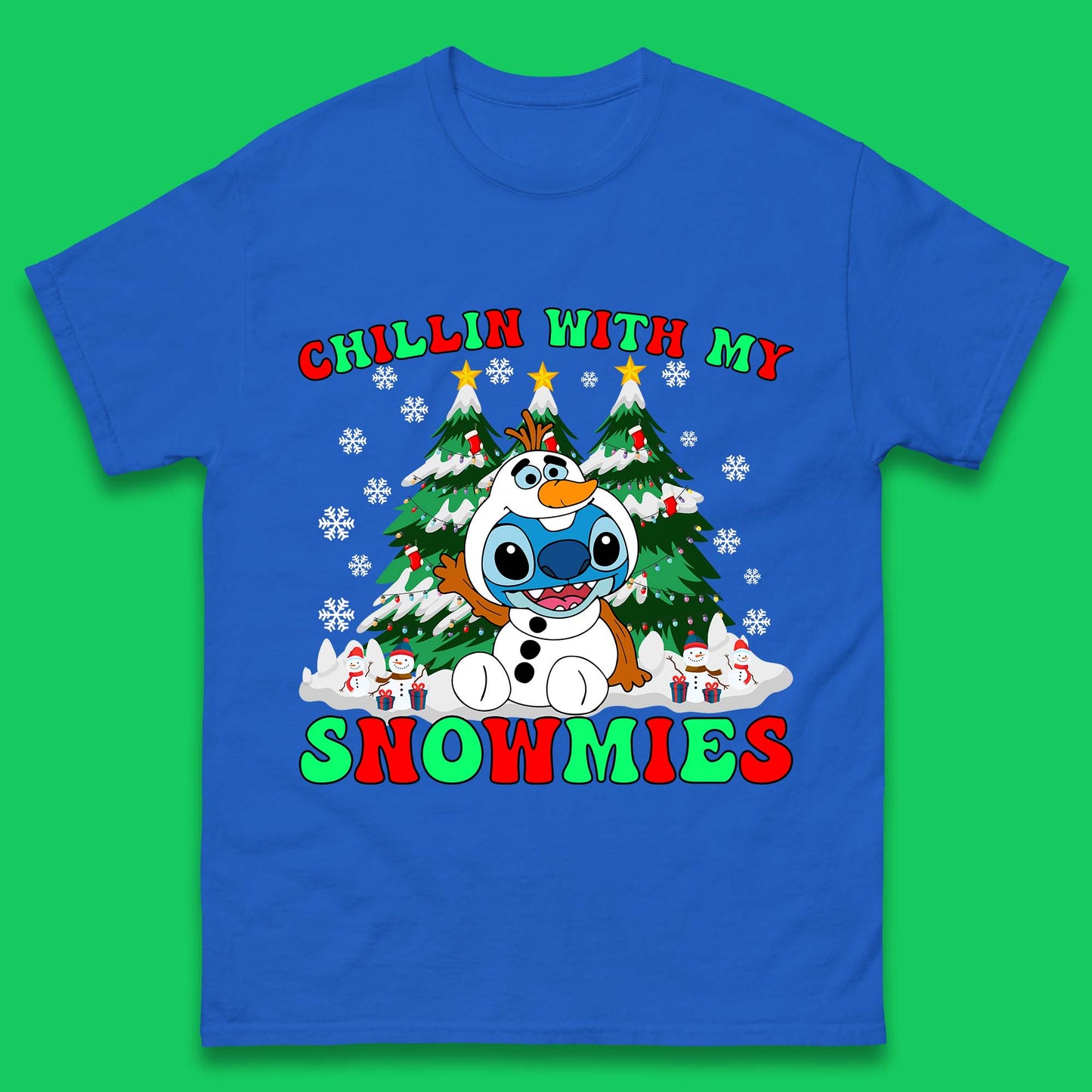 Snowman Stitch Christmas Mens T-Shirt