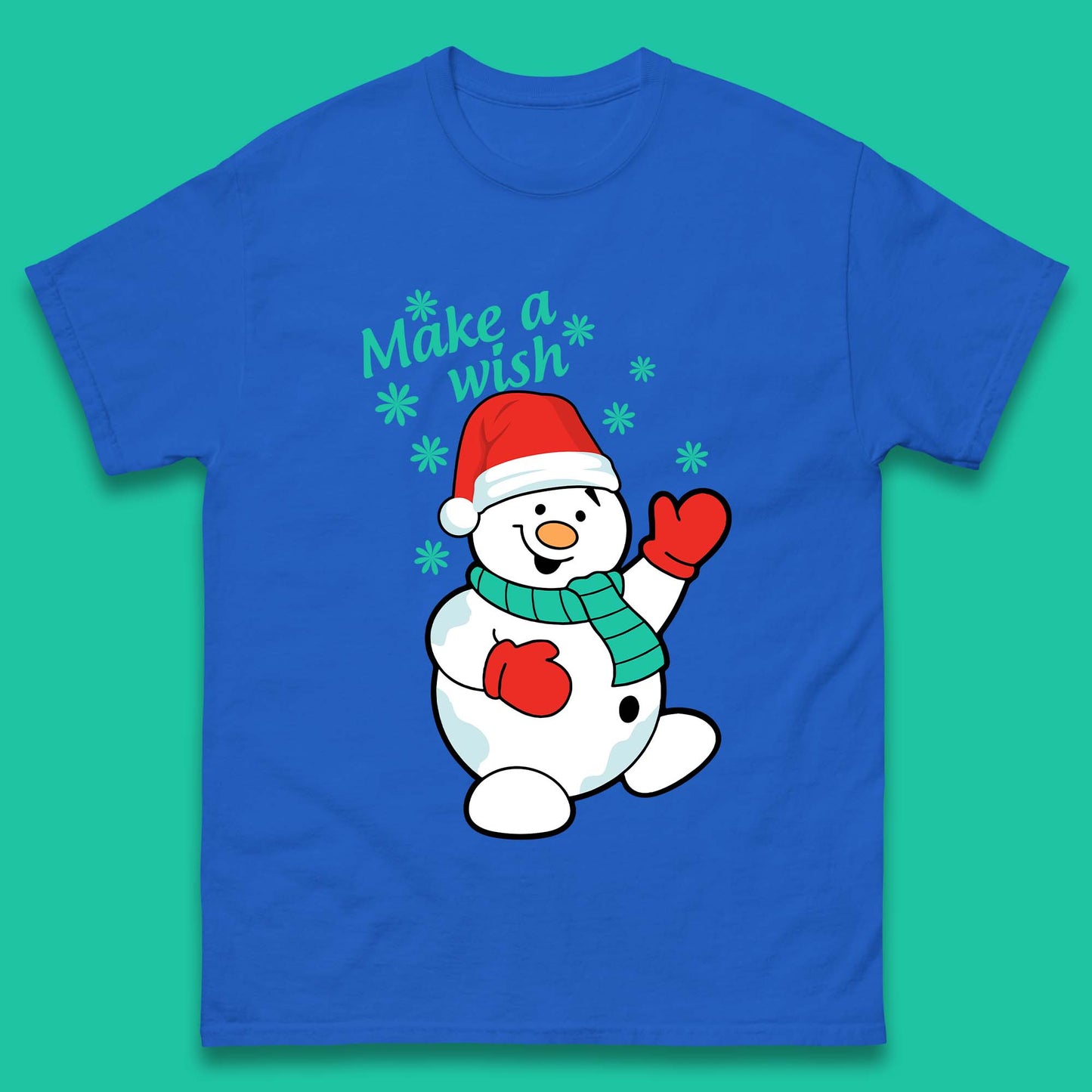 Make A Wish Snowman Christmas Mens T-Shirt