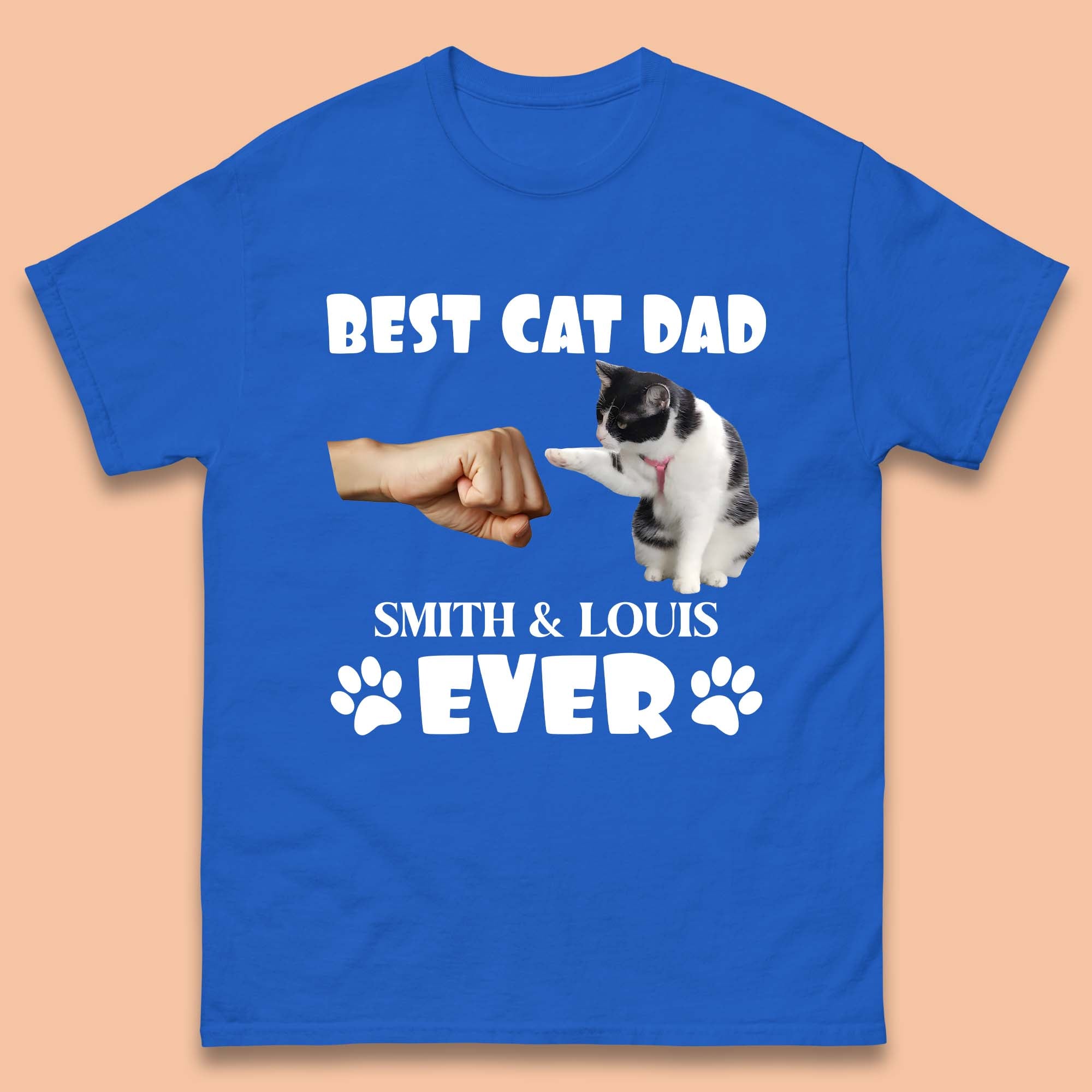 Personalised Best Cat Dad Ever Mens T-Shirt